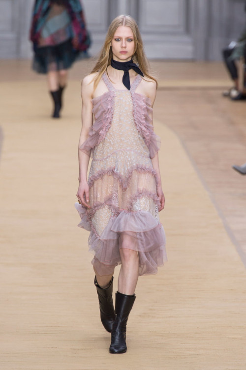 Contrast-Ruffled-Dress-Black-Silk-Scarf-Dark-Boots