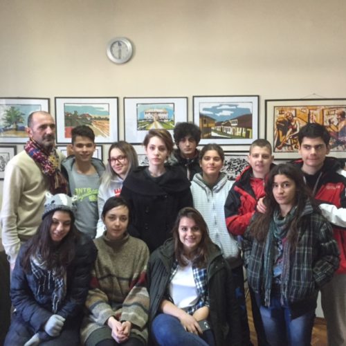 Nagrađeni učenici JU Srednja škola ,,Petar Lubarda" sa mentorom